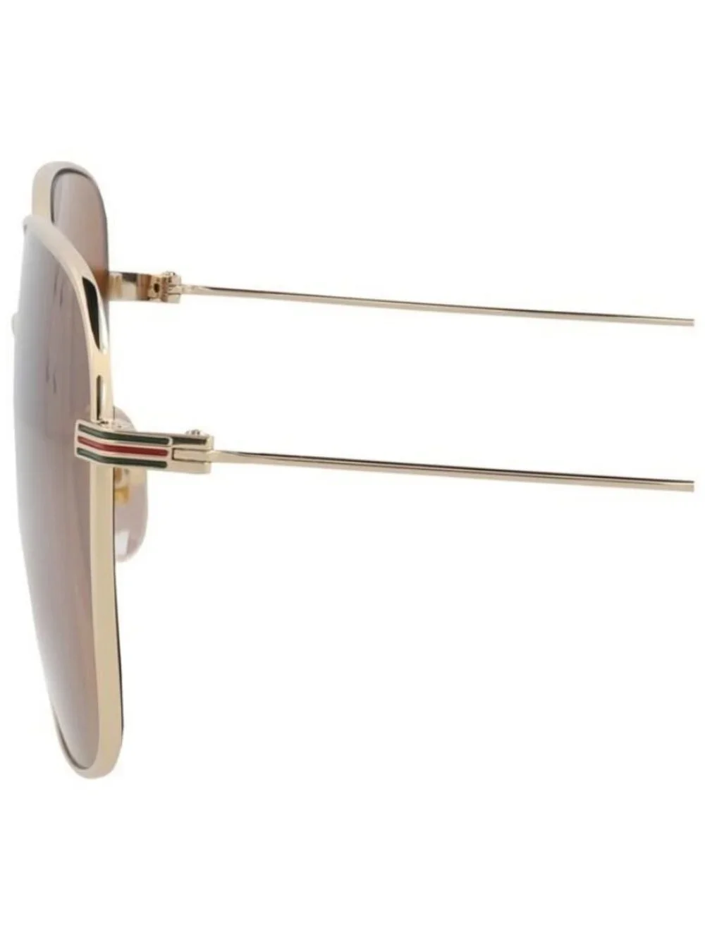 New Gucci Mens Square/Rectangle Gold Gold Brown Fashion Designer Sunglasses